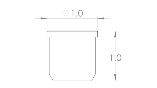 Buje plástico con tuerca metálica para tubo redondo de 1” calibre 18 o 20 - Image 2