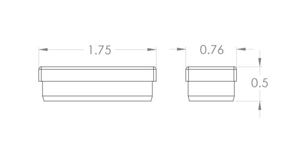 Buje plástico con tuerca metálica para tubo rectangular de 3/4” x 1 3/4” calibre 18 o 20 - Image 2